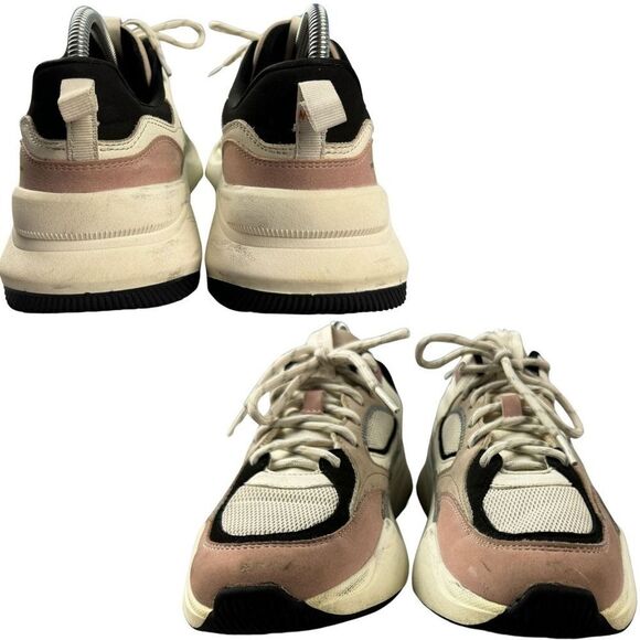 Bershka Womens Pink White Lace Up Platform Athletic Sneakers Track‎ EU39 / US8.5 - Picture 3 of 8
